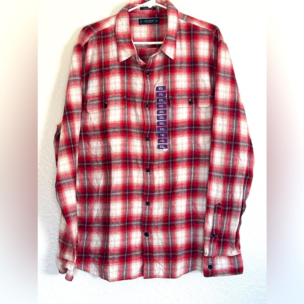 New Men’s Lucky Brand Flannel Long Sleeve Shirt size XXL